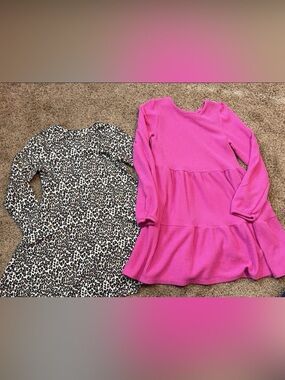 Hot Pink Tiered Knit Dress